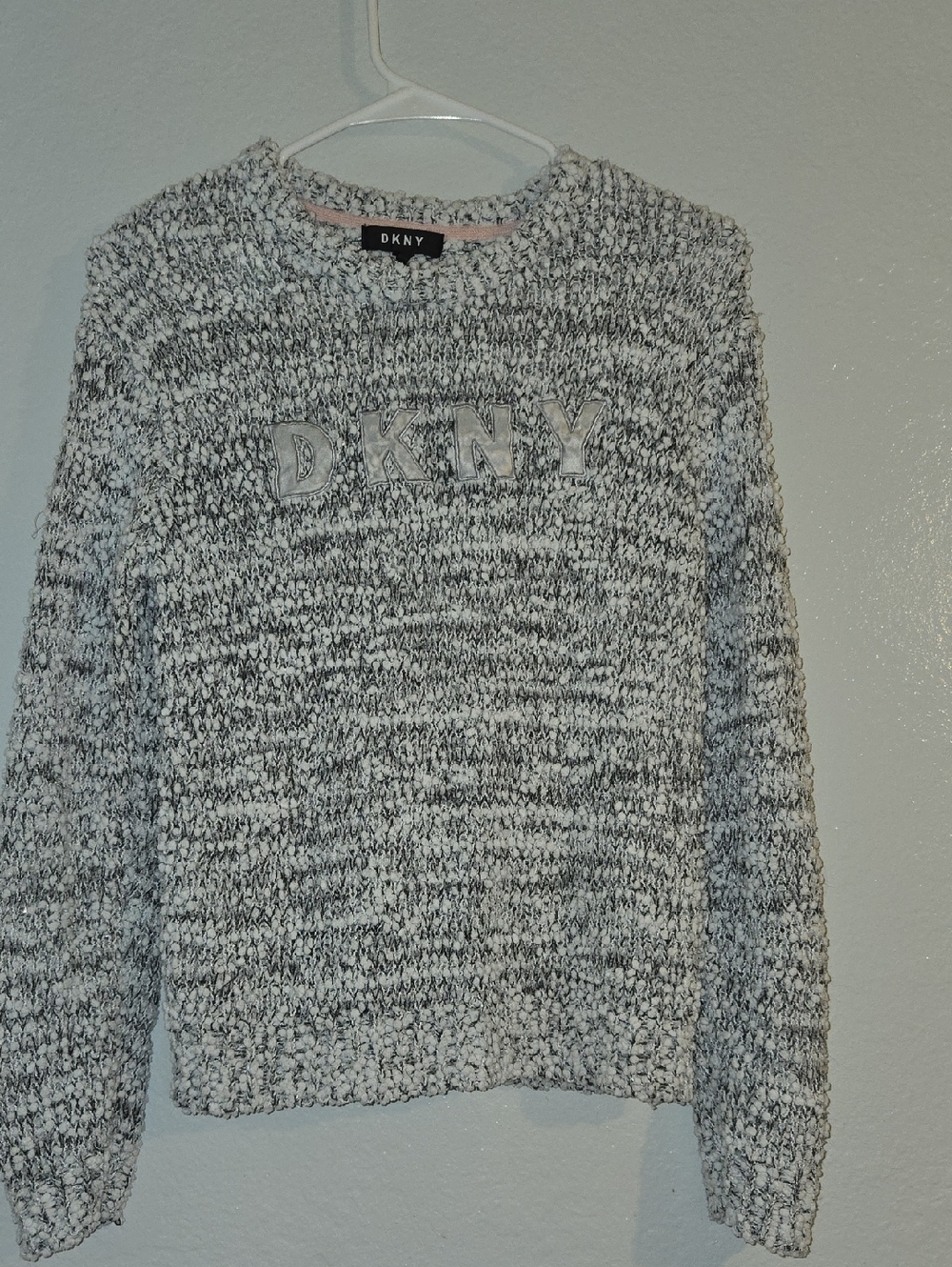 DKNY Gray Marled Crewneck Sweater